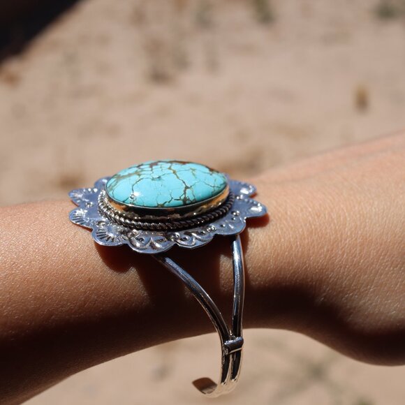 Handmade Native American Cuff Bracelet, @loveyourstyle Turquoise NA Jewelry** - Picture 5 of 11